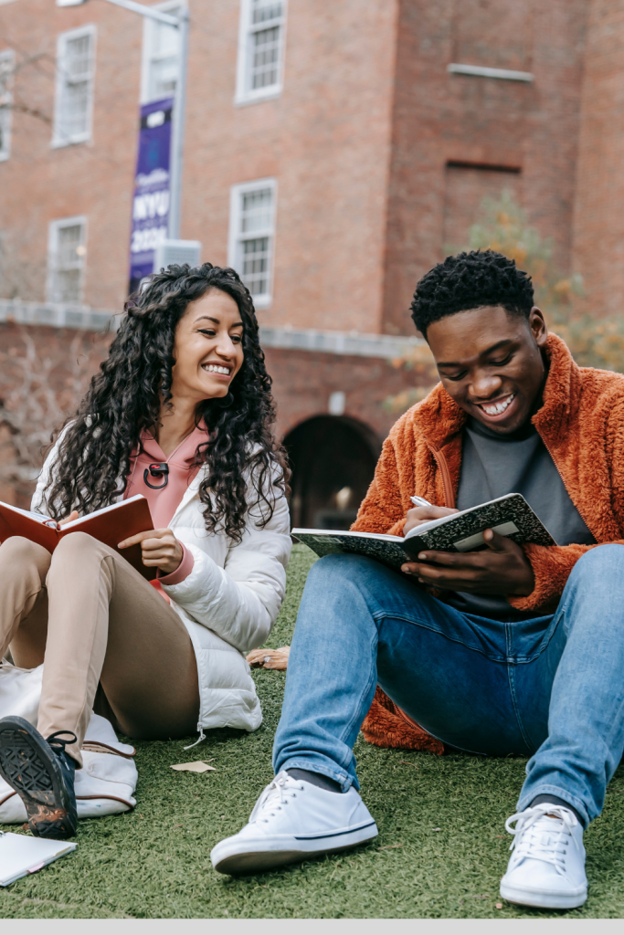 image of college students in aconversation while studying